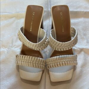 BCBGeneration White Heeled Shoes with Braided Straps